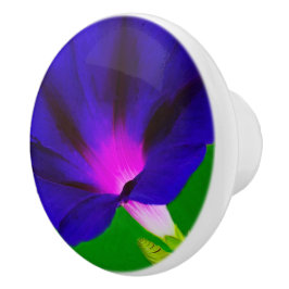 Pomo De Cerámica Floral Morado-Rosa Ardiente