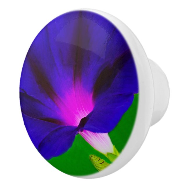 Pomo De Cerámica Floral Morado-Rosa Ardiente  (Derecha)