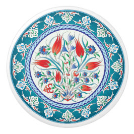 Pomo de cerámica floral oriental