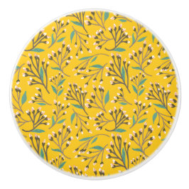 Pomo De Cerámica Floral Pattern in  delicate branches and buds