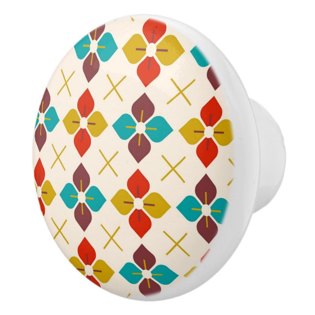 Pomo De Cerámica Floral retro (Derecha)