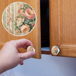 Pomo De Cerámica Floral rústica vintage