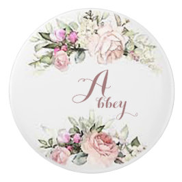 Pomo De Cerámica Floral suave personalizada