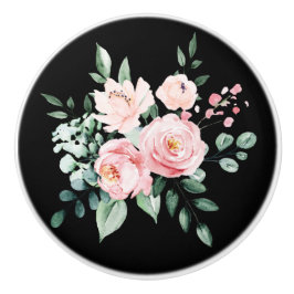 Pomo de cerámica floral vintage