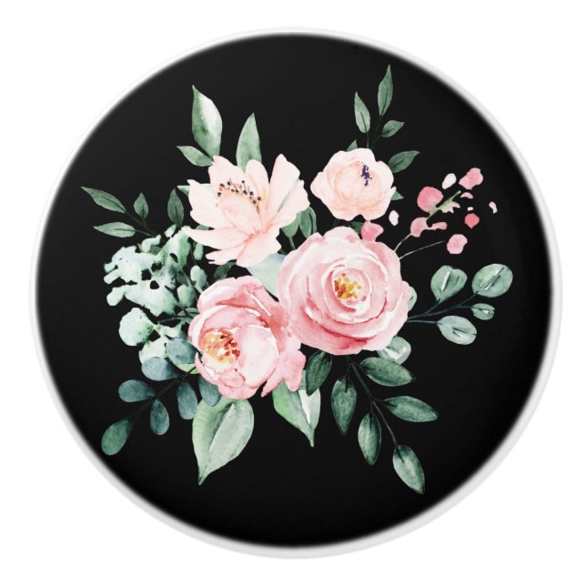 Pomo de cerámica floral vintage (Anverso)