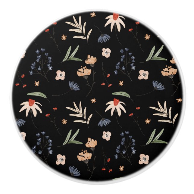 Pomo De Cerámica Flores acuáticas simples 1 (Anverso)