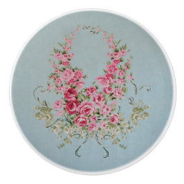 Pomo De Cerámica Flores atractivas - Knob del Gabinete