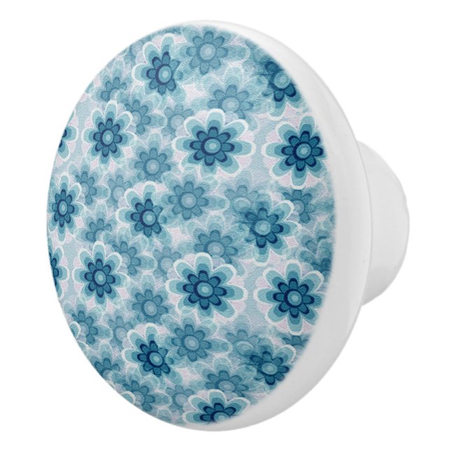 Pomo De Cerámica Flores azules (Derecha)
