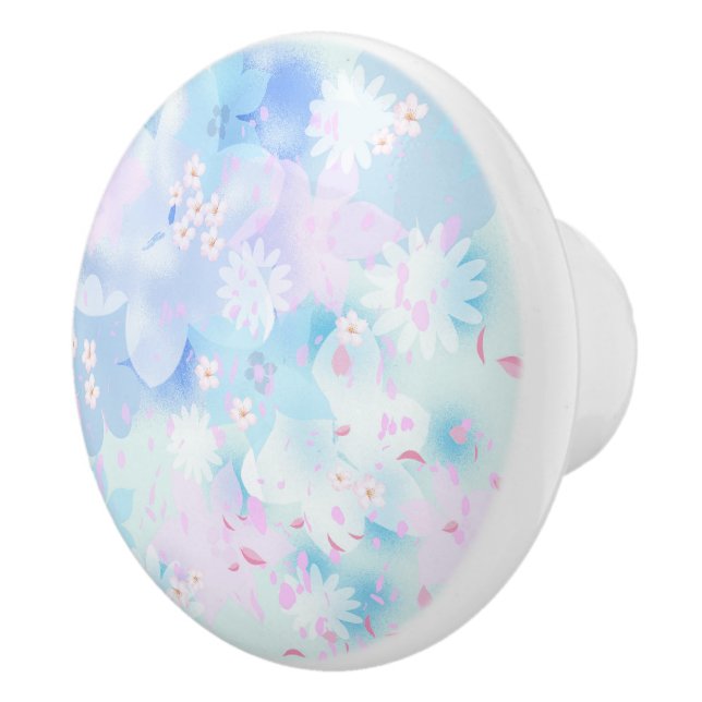 Pomo De Cerámica Flores azules (Derecha)