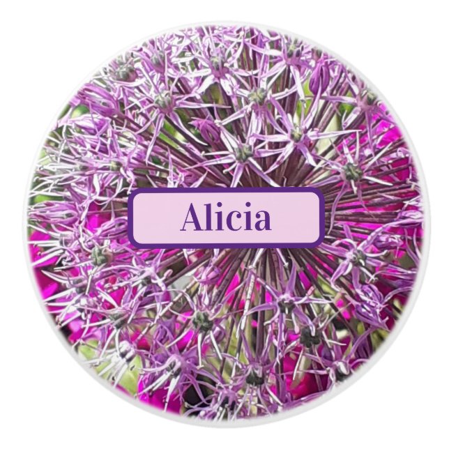 Pomo De Cerámica Flores de alio y verano personalizadas (Anverso)