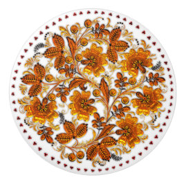 Pomo De Cerámica Flores de ámbar País elegante