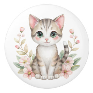 Pomo De Cerámica Flores de bonito Kitty y Pastel