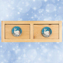 Pomo De Cerámica Flores de conejo blanco ventilado elegantes