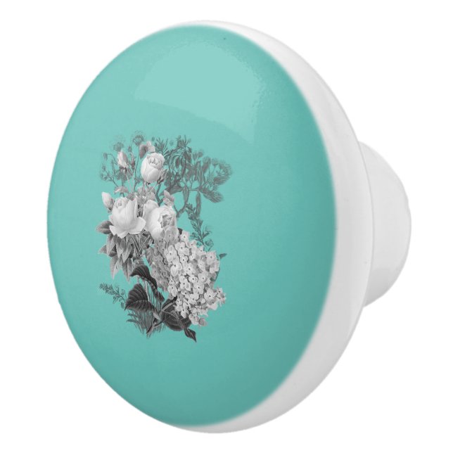 Pomo De Cerámica Flores de época (Derecha)