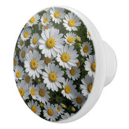 Pomo De Cerámica Flores de fúnebre blanco