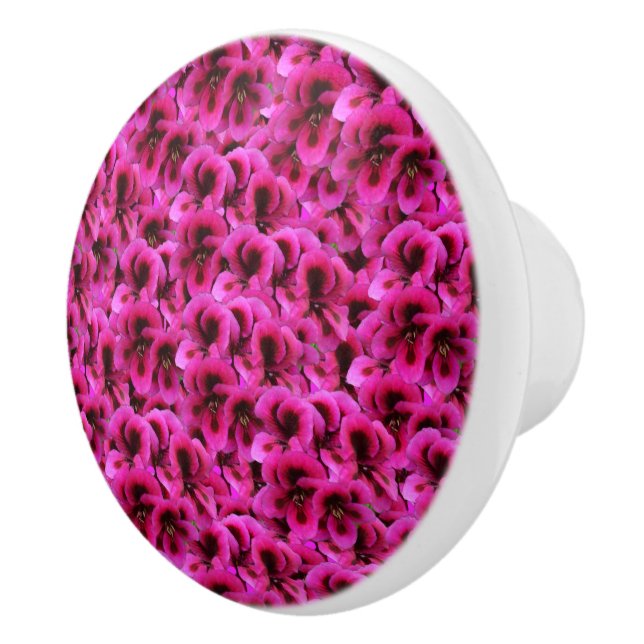 Pomo De Cerámica Flores de geranio magenta caliente, (Derecha)