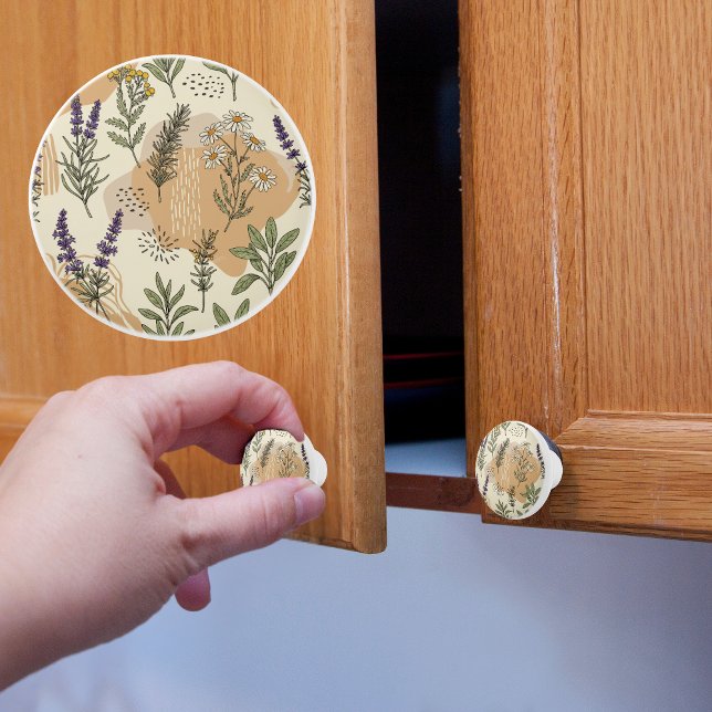 Pomo De Cerámica Flores de herbolario Knob cerámico (Subido por el creador)