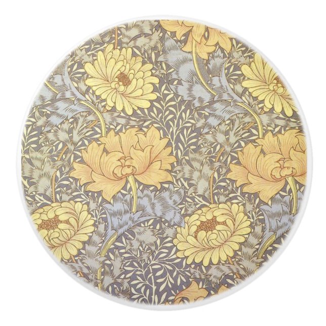 Pomo De Cerámica Flores de Mamá William Morris Chrysanthemum (Anverso)