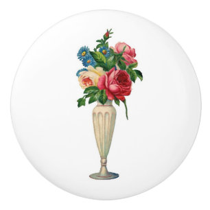 Pomo De Cerámica Flores en el elegante Shabby Chic