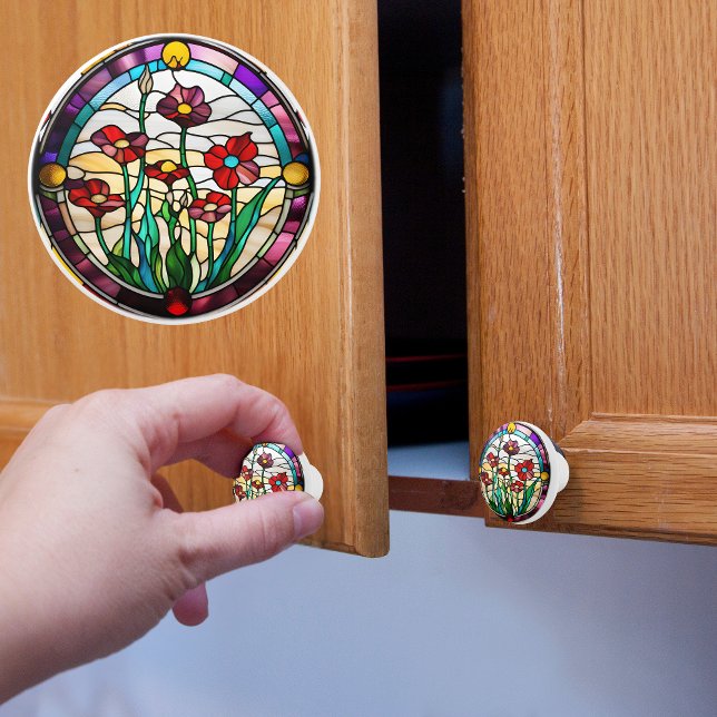Pomo De Cerámica Flores Faux Stainass (Subido por el creador)