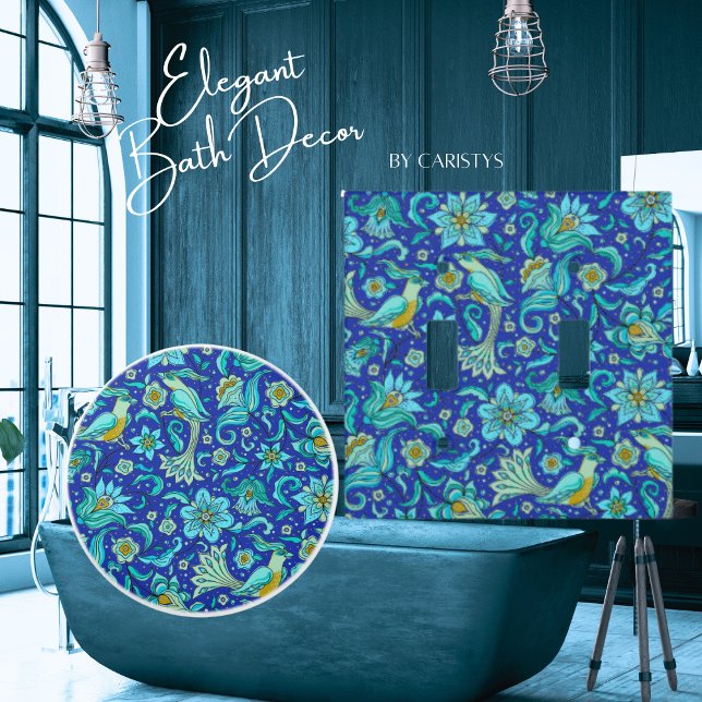 Pomo De Cerámica Flores Pájaros Azul Real, Amarillo (Subido por el creador)