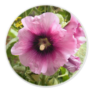 POMO DE CERÁMICA FLORES PINK HOLLYHOCK