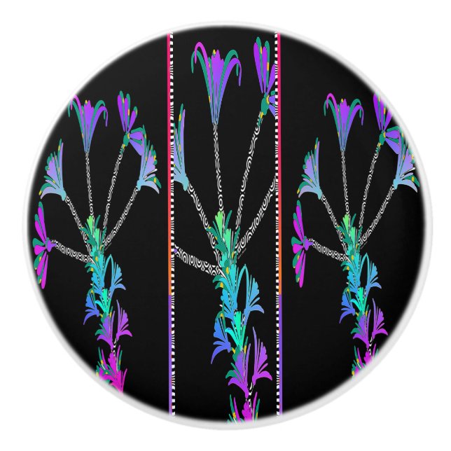 POMO DE CERÁMICA FLORES PURPLE (Anverso)