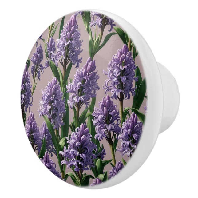 Pomo De Cerámica Flores púrpura de Hyacinth holandesa (Derecha)