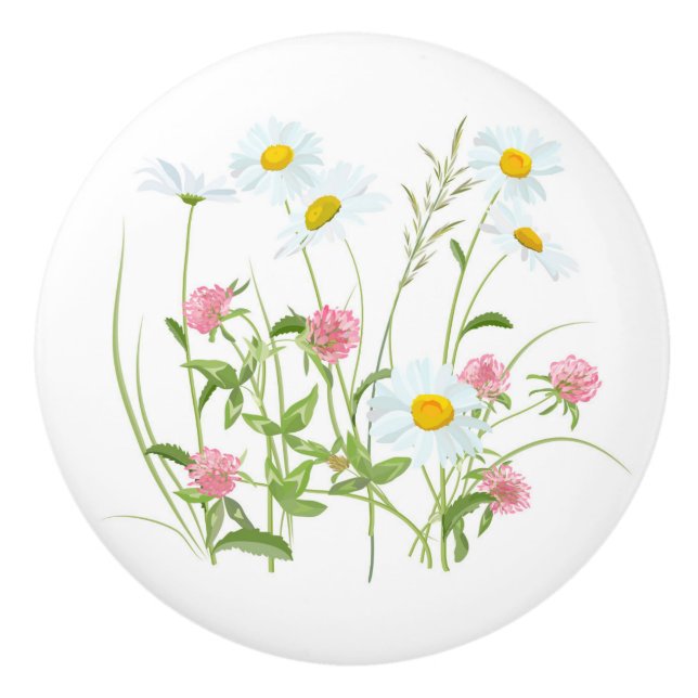 Pomo De Cerámica Flores silvestres 3 (Anverso)