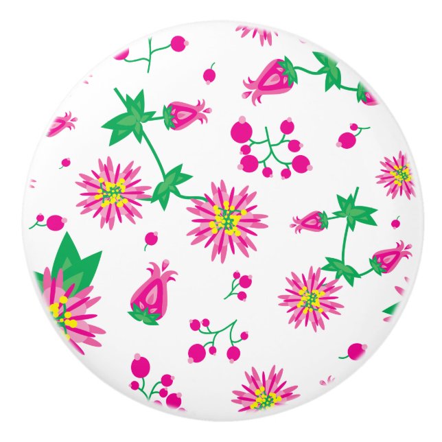 Pomo De Cerámica Flores y bayas (Anverso)