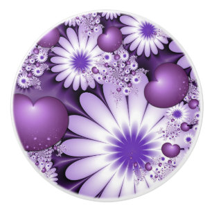 Pomo De Cerámica Flores y Corazones Abstractos al Enamorarse Fracta