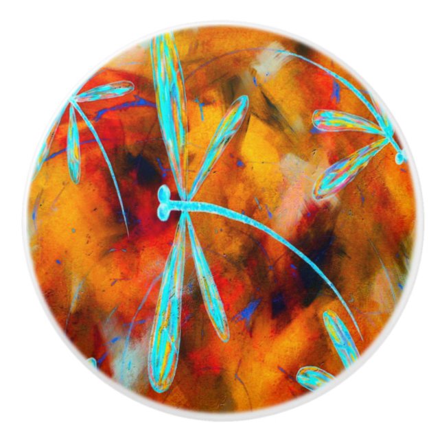 Pomo De Cerámica Flota del desierto de la libélula (Anverso)