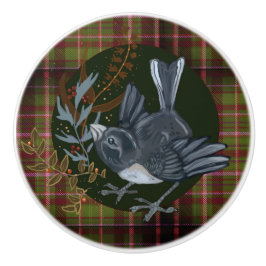 Pomo De Cerámica Folaige de bosques y aves de Junco