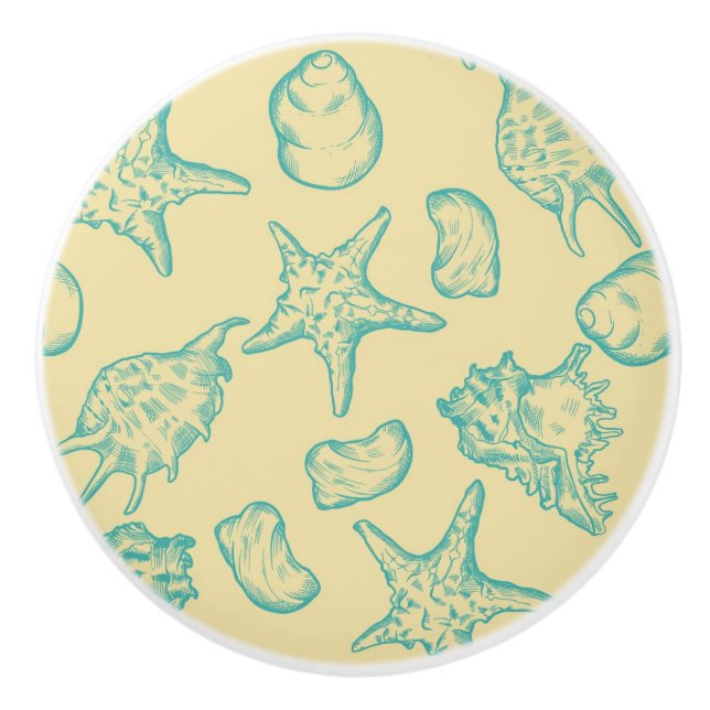 Pomo De Cerámica Fondo con las cáscaras. Mano dibujada 2 (Anverso)