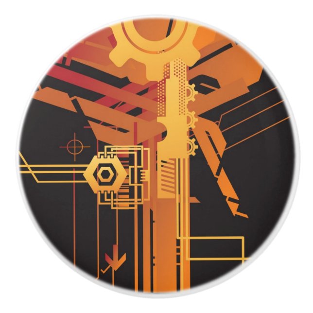 Pomo De Cerámica Fondo de semitono técnico (Anverso)