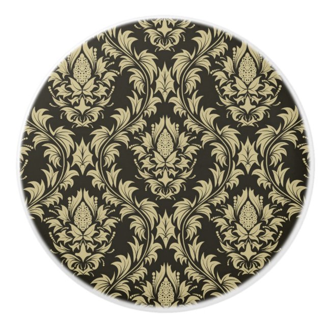 Pomo De Cerámica Fondo del damasco (Anverso)