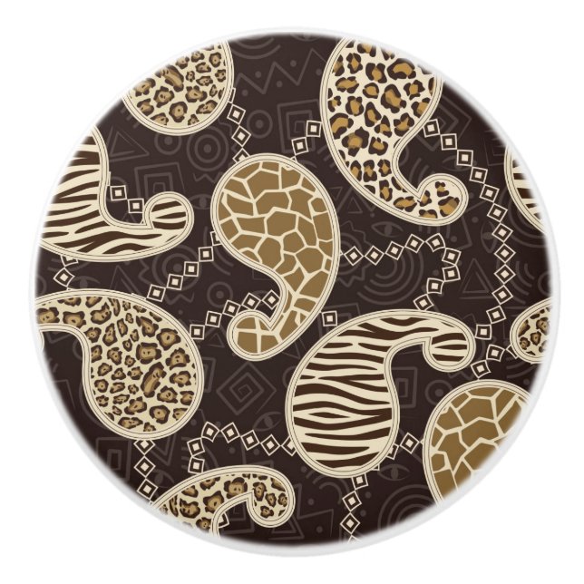 Pomo De Cerámica Fondo del estilo de Paisley (Anverso)