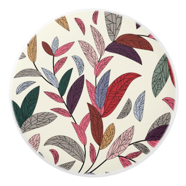 Pomo De Cerámica Fondo floral (Anverso)