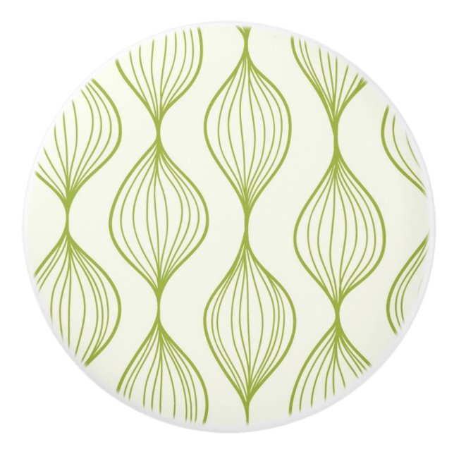 Pomo De Cerámica Fondo vertical verde del modelo del ogee (Anverso)