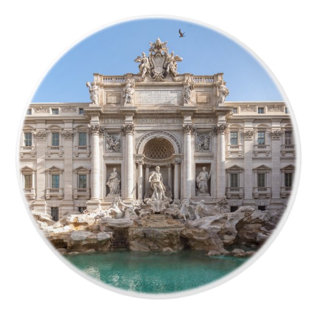 Pomo De Cerámica Fontana de Trevi a primera hora de la mañana - Rom (Anverso)