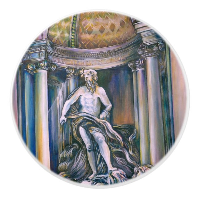 Pomo De Cerámica Fontana Di Trevi, Roma (Anverso)