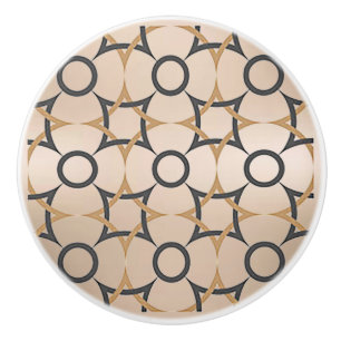 Pomo De Cerámica Forma de diamante negro y caqui - Knob/Pull