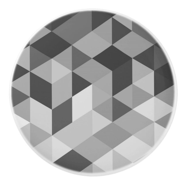 Pomo De Cerámica Formas geométricas de tonos grises (Anverso)