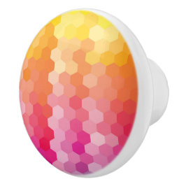 Pomo De Cerámica Formas para hexágonos geométricos Amarillo rosa