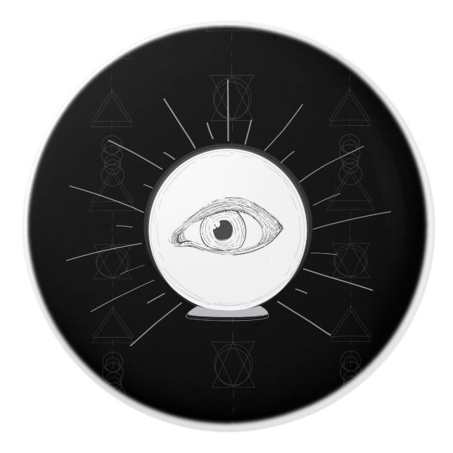 Pomo De Cerámica Fortune Teller Eye Seer Esoteric Crystal Ball (Anverso)
