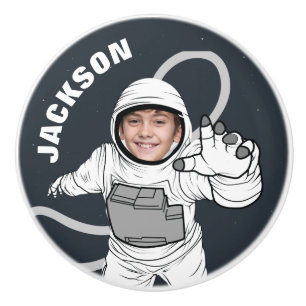 Pomo De Cerámica Foto personalizada de astronauta del espacio ultra