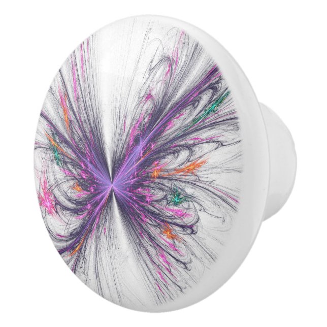 Pomo De Cerámica Fractal de mariposa elegante (Derecha)