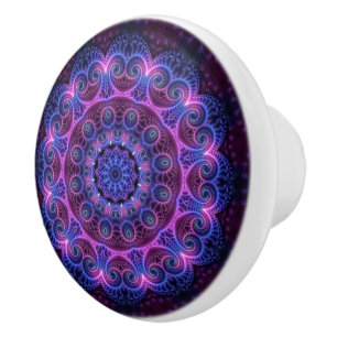 Pomo De Cerámica Fractal del caleidoscopio - mandala de los