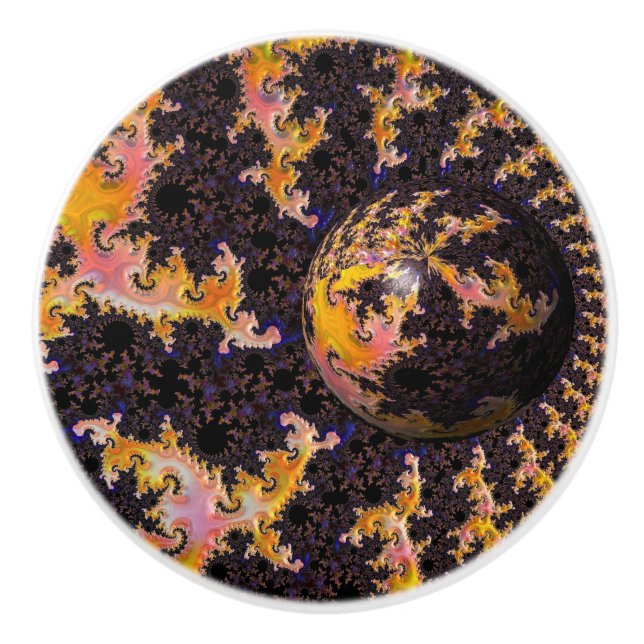 Pomo De Cerámica Fractal Firestorm Sphere (Anverso)