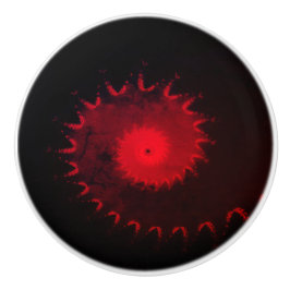 Pomo de cerámica fractal rojo